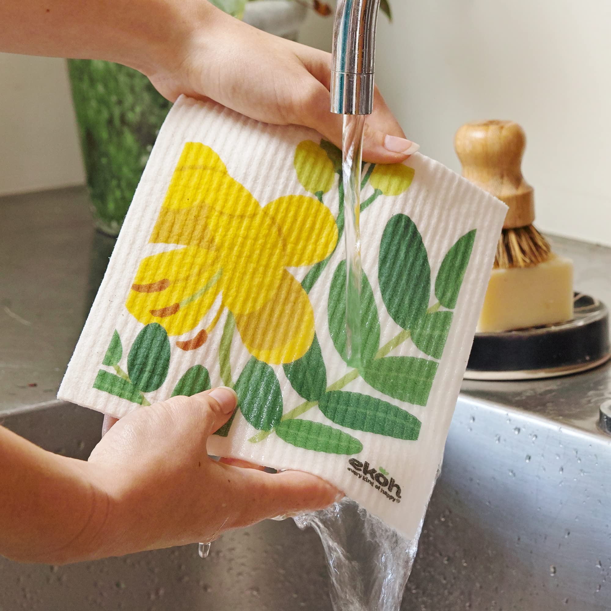EKOH Swedish Dishcloths for the Kitchen - 12 Pack Cleaning Cloths for the Home - 100% Biodegradable Dish Cloths a Paper Towel and Plastic Sponge