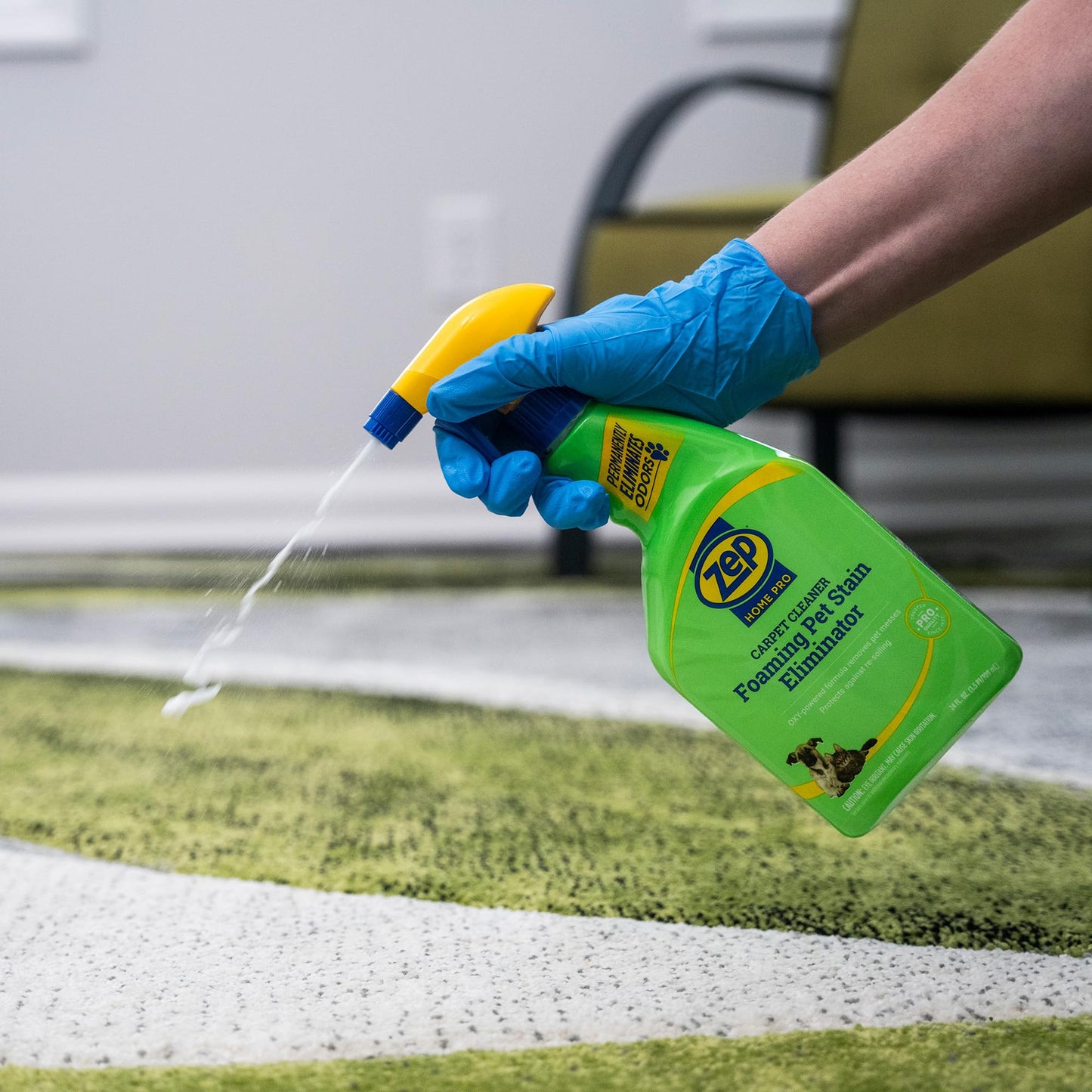 Zep Home Pro Foaming Pet Stain Eliminator - 24 Fl. Oz. - R53206 - Permanently eliminates indoor dog and cat odors from your home furnishings