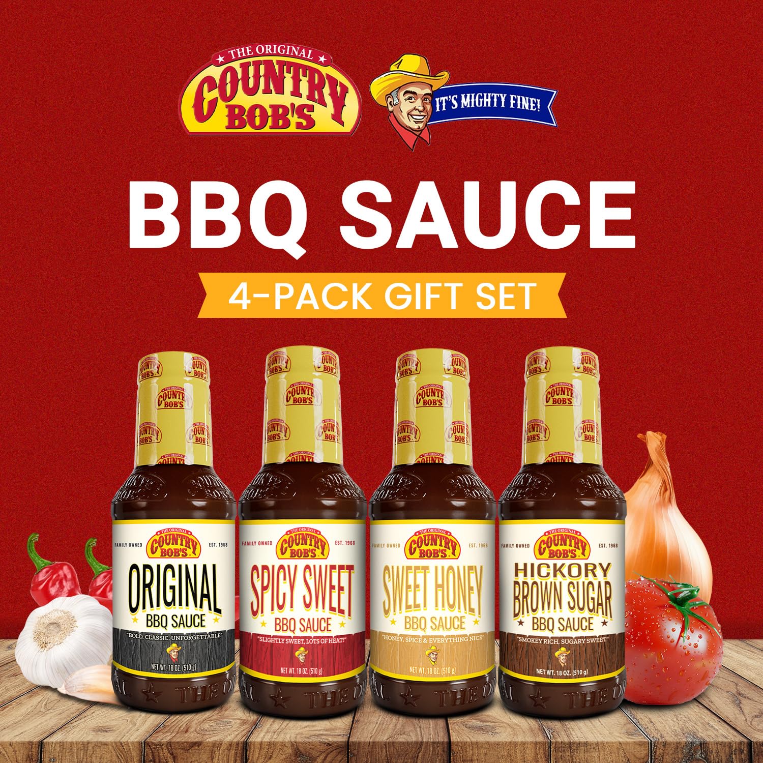 Country Bob's - BBQ Sauce Variety Pack - 18 oz (Pack of 4)