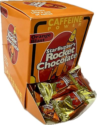 Rocket Chocolate Milk Chocolate Orange Blast Flavored Caffeinated Chocolate Truffles, 50 count, Mini
