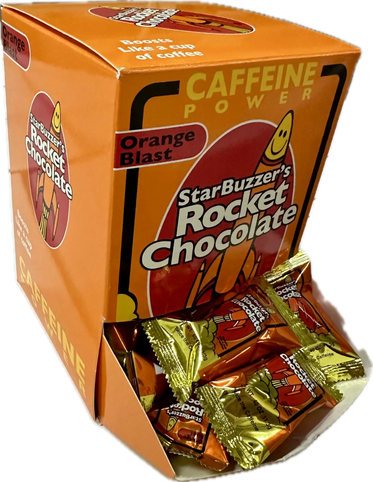 Rocket Chocolate Milk Chocolate Orange Blast Flavored Caffeinated Chocolate Truffles, 50 count, Mini