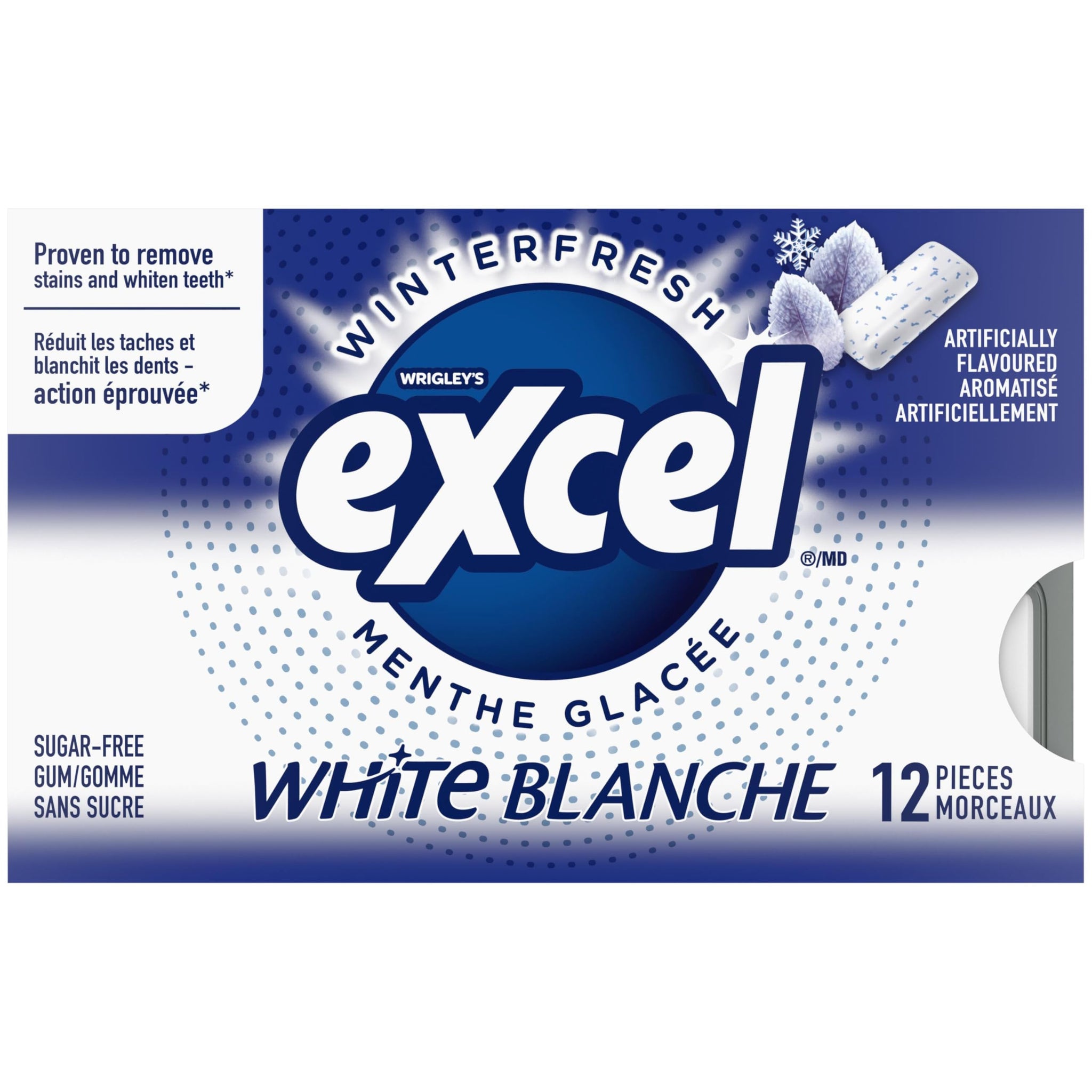 Excel White Sugar-Free Gum, Winterfresh, 12 Count
