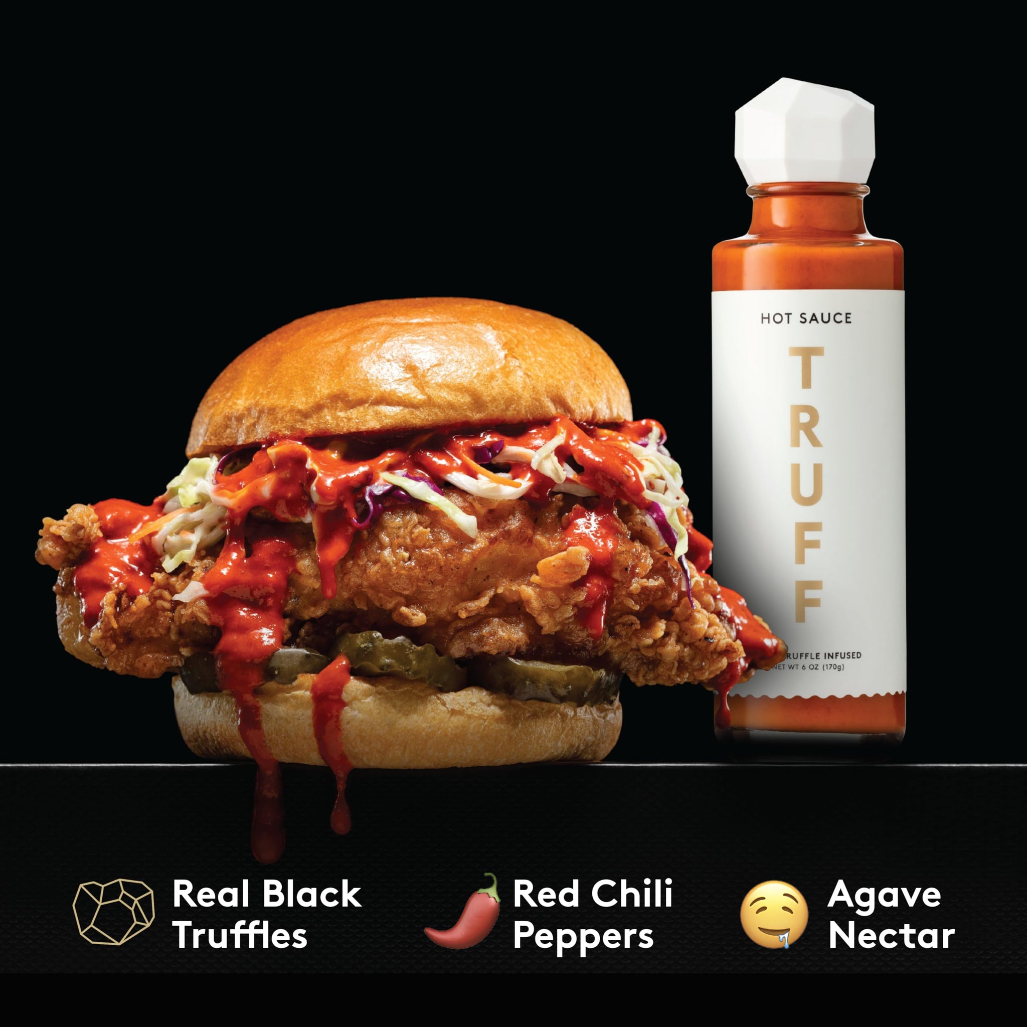 TRUFF White Truffle Hot Sauce, Gourmet Hot Sauce with Ripe Chili Peppers, Agave Nectar, White Truffle Oil and Coriander, a Limited Flavor Experience