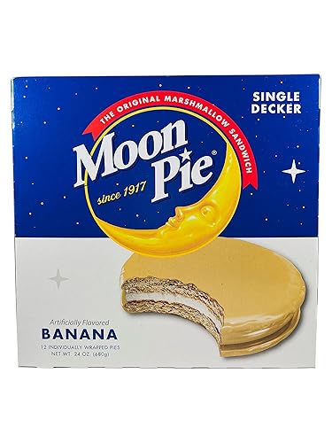 Moon Pie Single Decker Original Marshmallow Sandwich - Banana | 12 Count Box