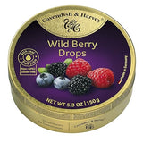 Cavendish & Harvey | Wild Berry Hard Candy Drops | 5.3 Ounce Tin - 4 Pack