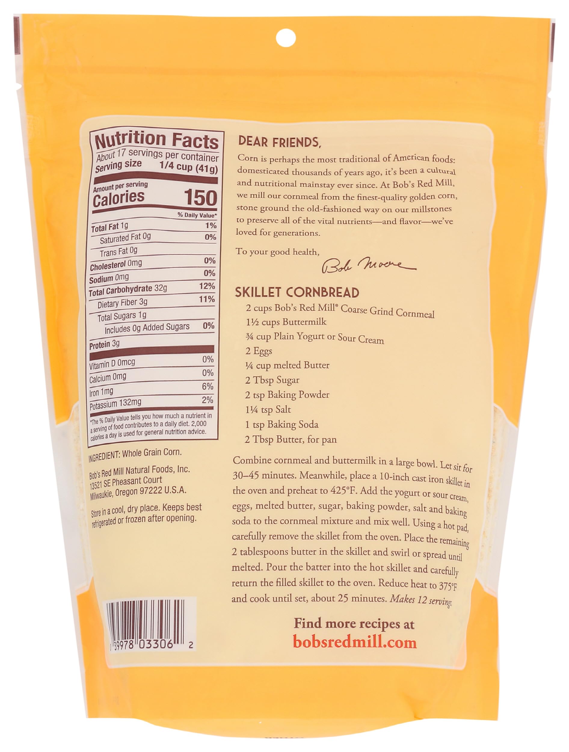 Bob's Red Mill Coarse Grind Cornmeal, 24 Oz