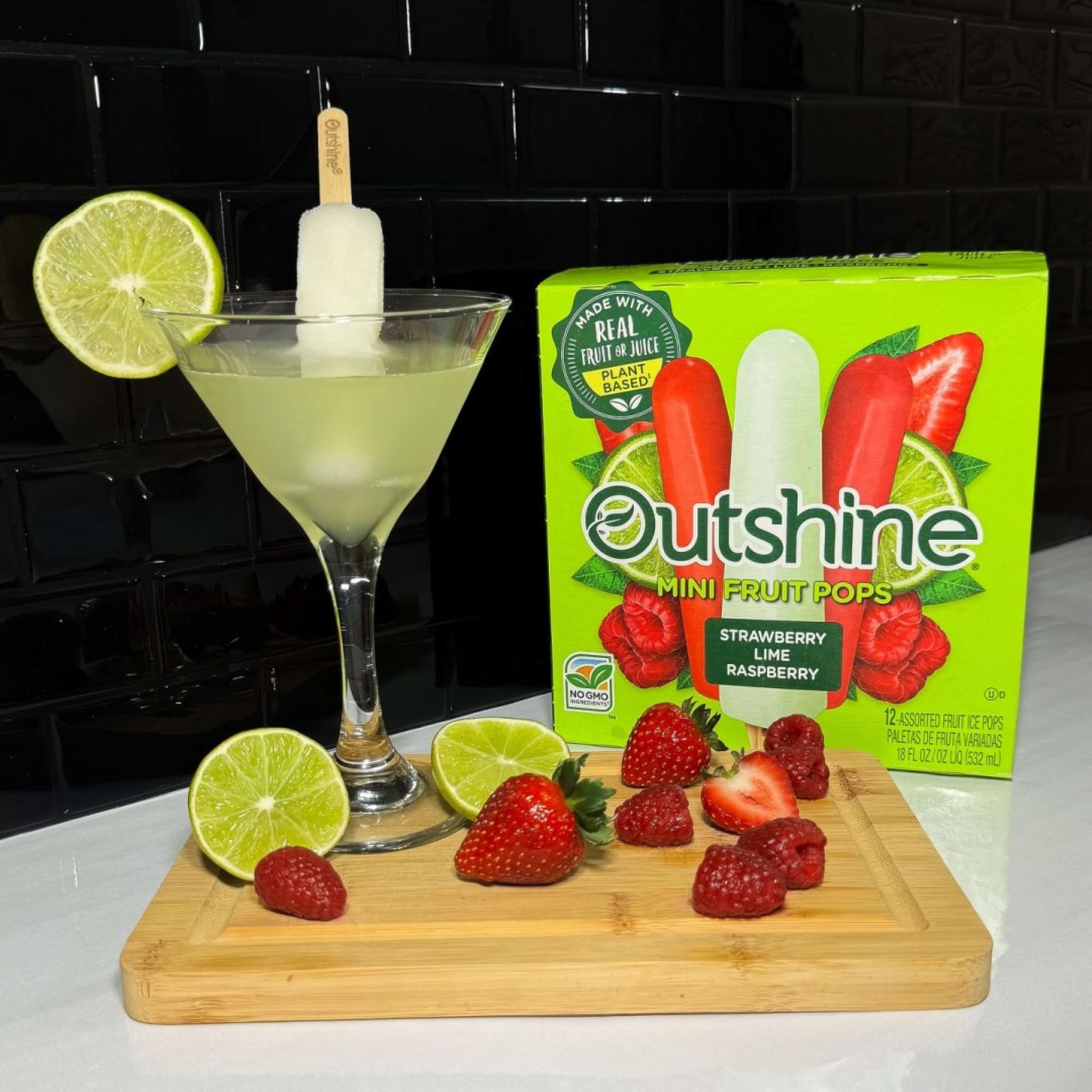 Outshine Fruit Ice Bars, Strawberry Lime & Raspberry, 18 Fl Oz Box