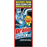 Drano Kitchen Granules Drain Clog Remover and Cleaner, Unclogs blockage from Grease or Cooking Oil, 8.8 oz
