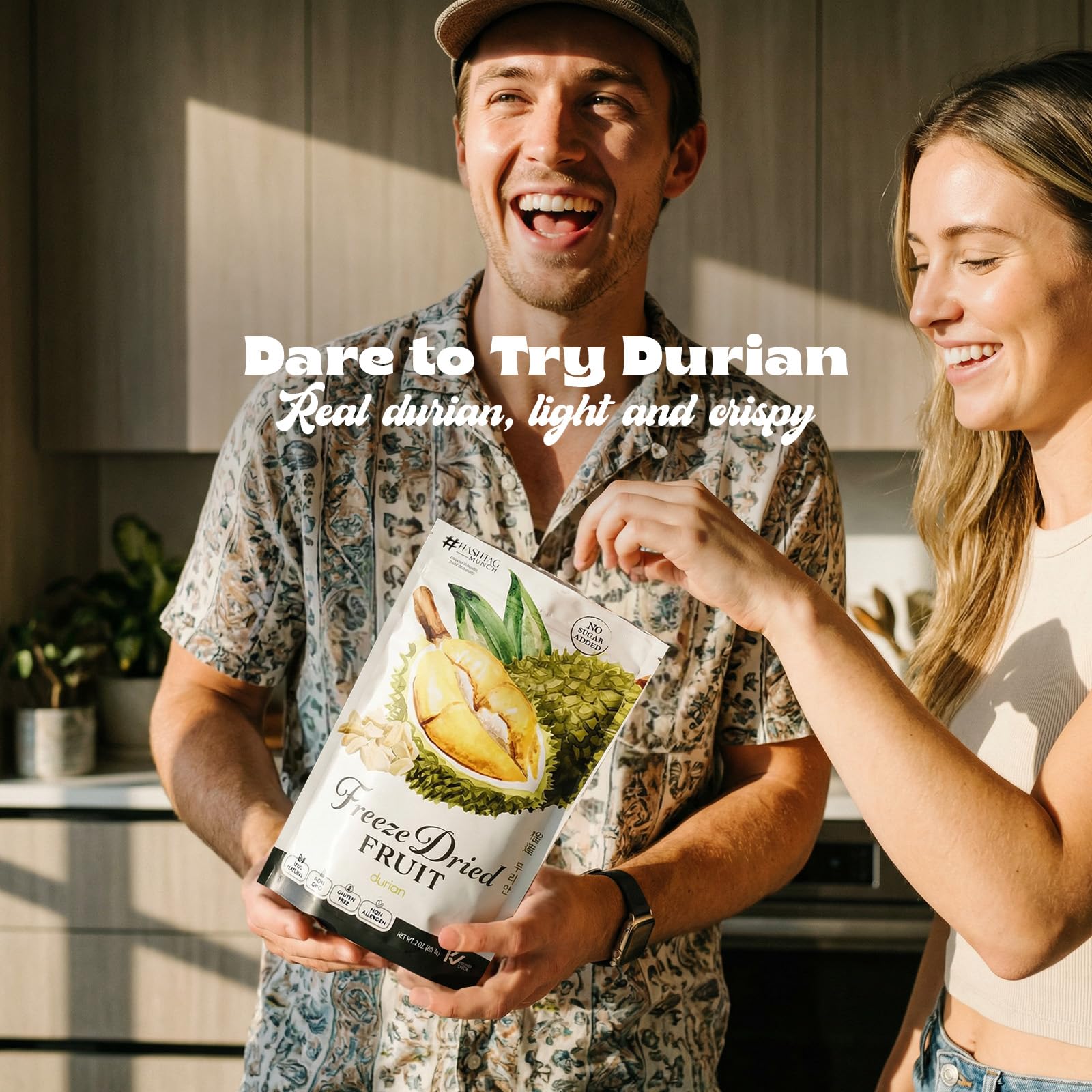 Life Plus Style Gourmet Hashtag Munch Freeze Dried Durian Snacks No Added Sugar Naturally Sweet Fruit Snacks For Everyone Non GMO Gluten Free Vegan