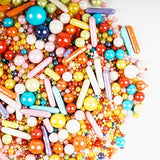 Kasvan Rainbow Pearl Sugar Sprinkles - Edible Mixed Candy Pearls 130g/4.58 Oz, Mix Size, Baking Cake Decorations, Ice Cream Toppings and Cookie