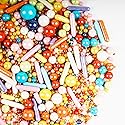 Kasvan Rainbow Pearl Sugar Sprinkles - Edible Mixed Candy Pearls 130g/4.58 Oz, Mix Size, Baking Cake Decorations, Ice Cream Toppings and Cookie