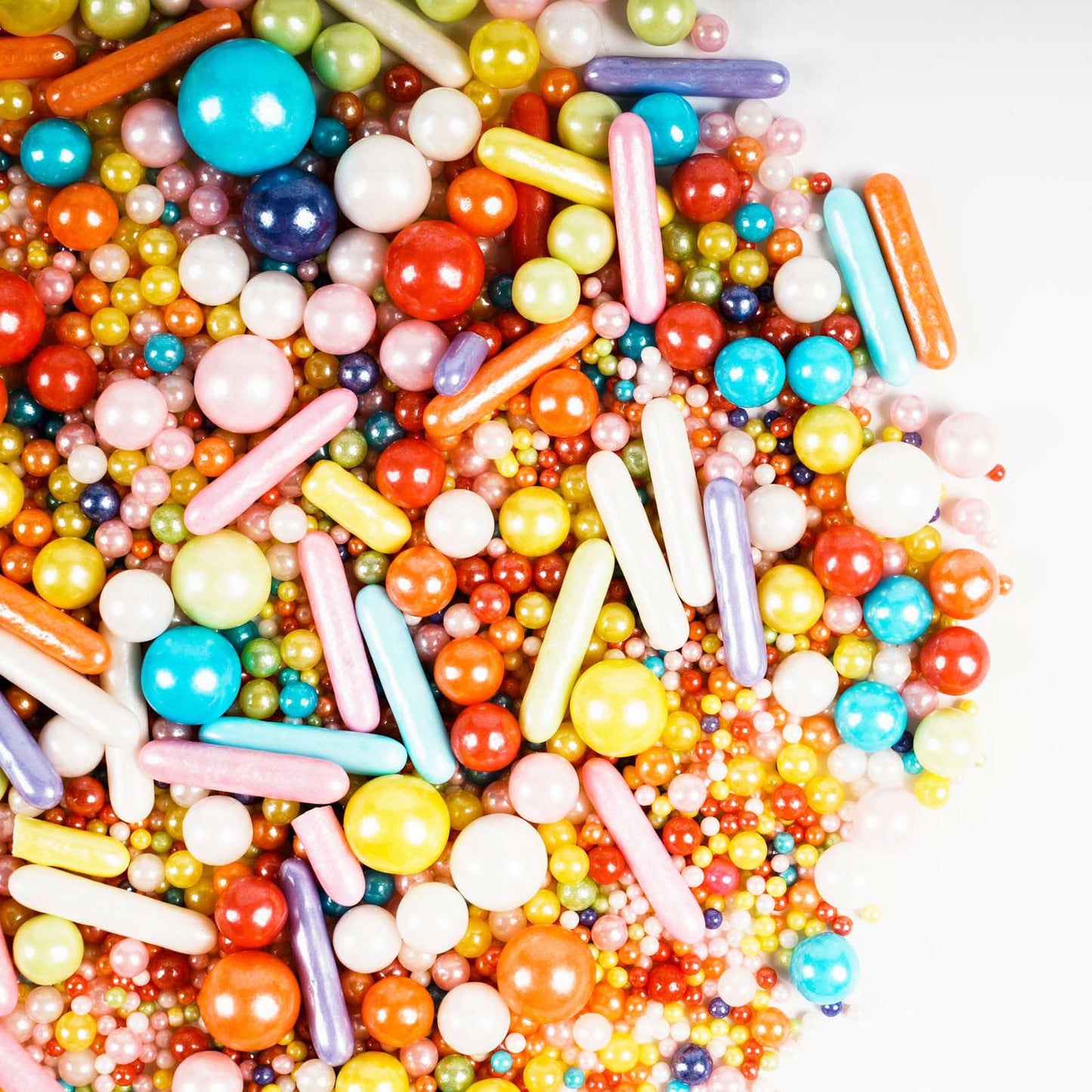 Kasvan Rainbow Pearl Sugar Sprinkles - Edible Mixed Candy Pearls 130g/4.58 Oz, Mix Size, Baking Cake Decorations, Ice Cream Toppings and Cookie