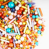 Kasvan Rainbow Pearl Sugar Sprinkles - Edible Mixed Candy Pearls 130g/4.58 Oz, Mix Size, Baking Cake Decorations, Ice Cream Toppings and Cookie