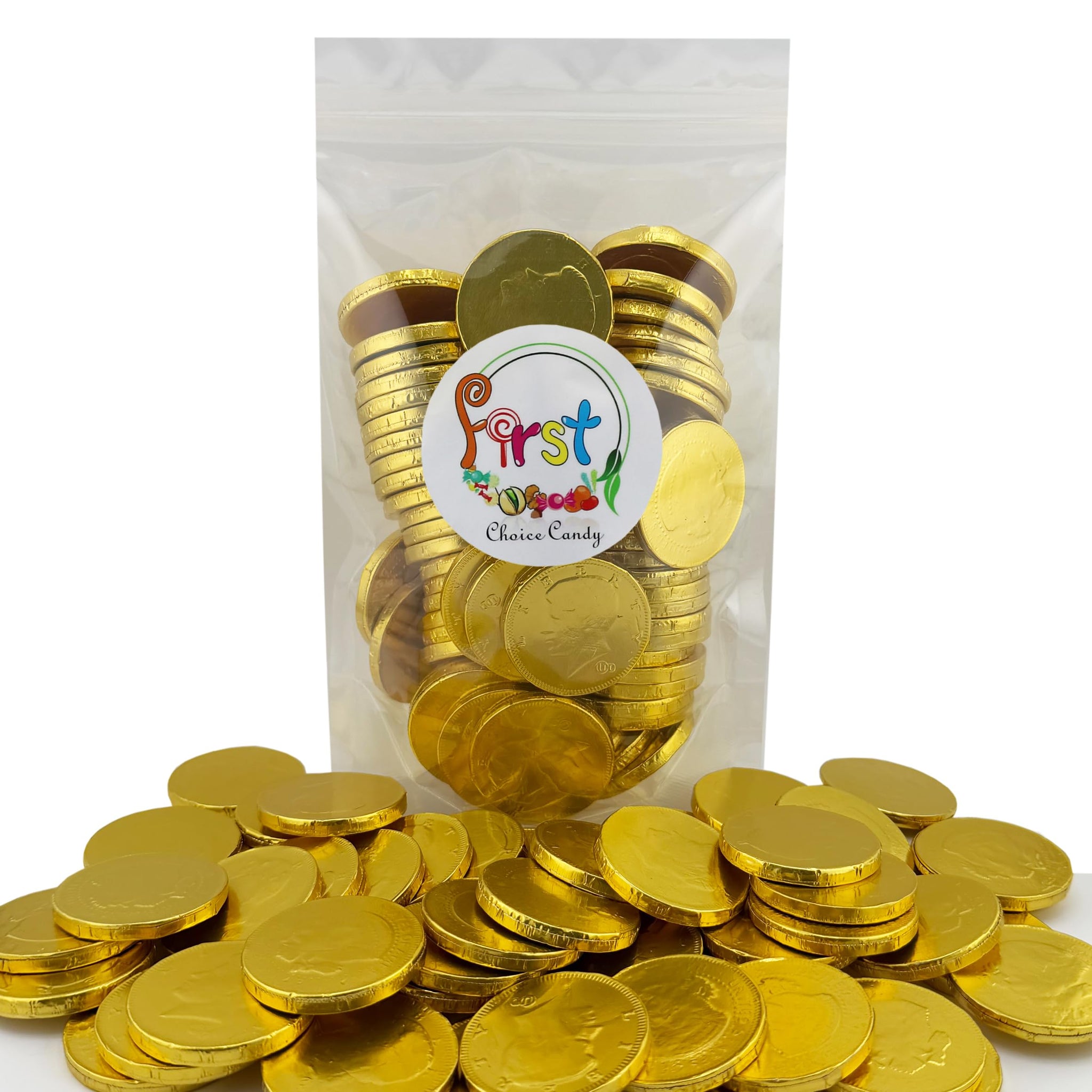 FirstChoiceCandy Large Gold Foiled Milk Chocolate Coins (2 LB)