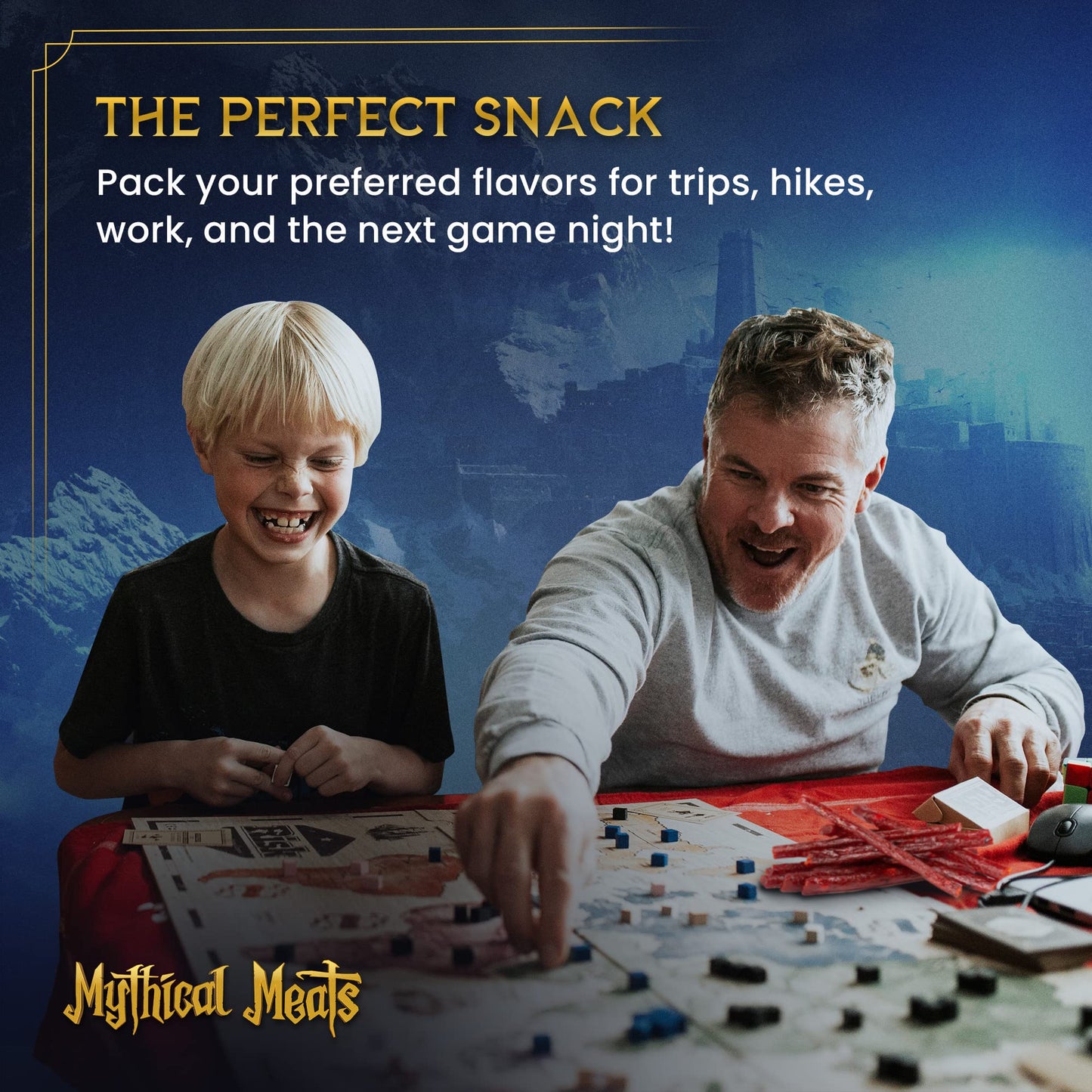 Mythical Meats Original Exotic Flavor Sampler Pack - 10 Exotic Game and Beef Snack Sticks - Dried & Dehydrated Meats Seasoned to Perfection - High