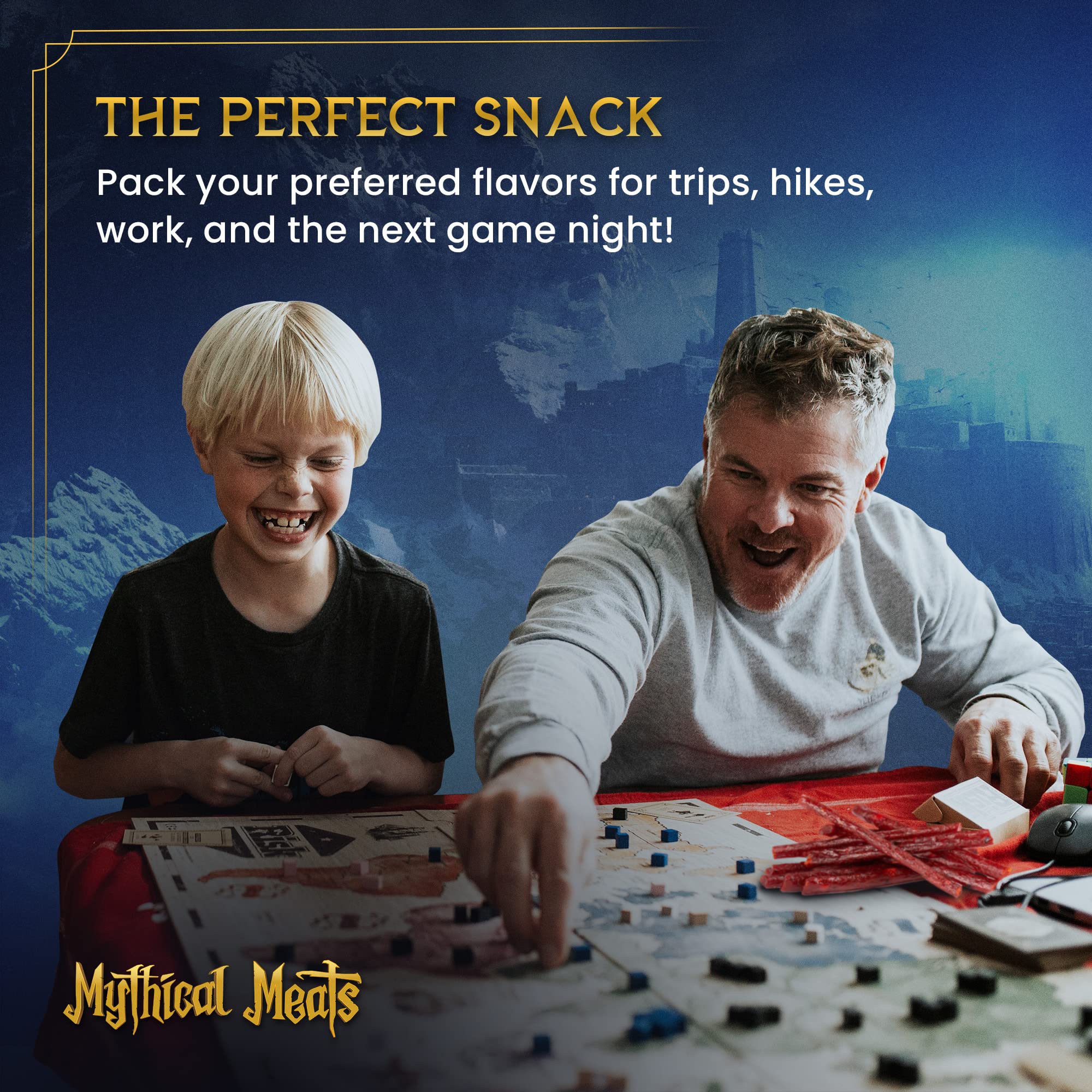 Mythical Meats Original Exotic Flavor Sampler Pack - 10 Exotic Game and Beef Snack Sticks - Dried & Dehydrated Meats Seasoned to Perfection - High