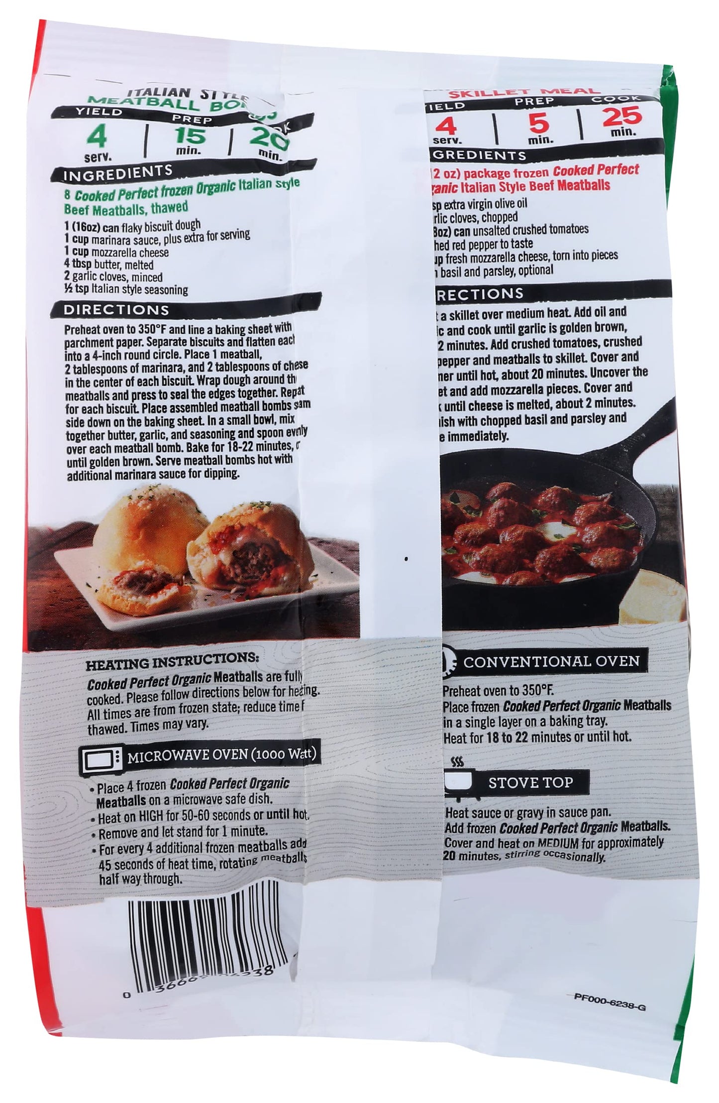Cooked Perfect, Beef Meatball Italian Gluten-Free Grass Fed Organic, 12 Ounce , 12 Ounce