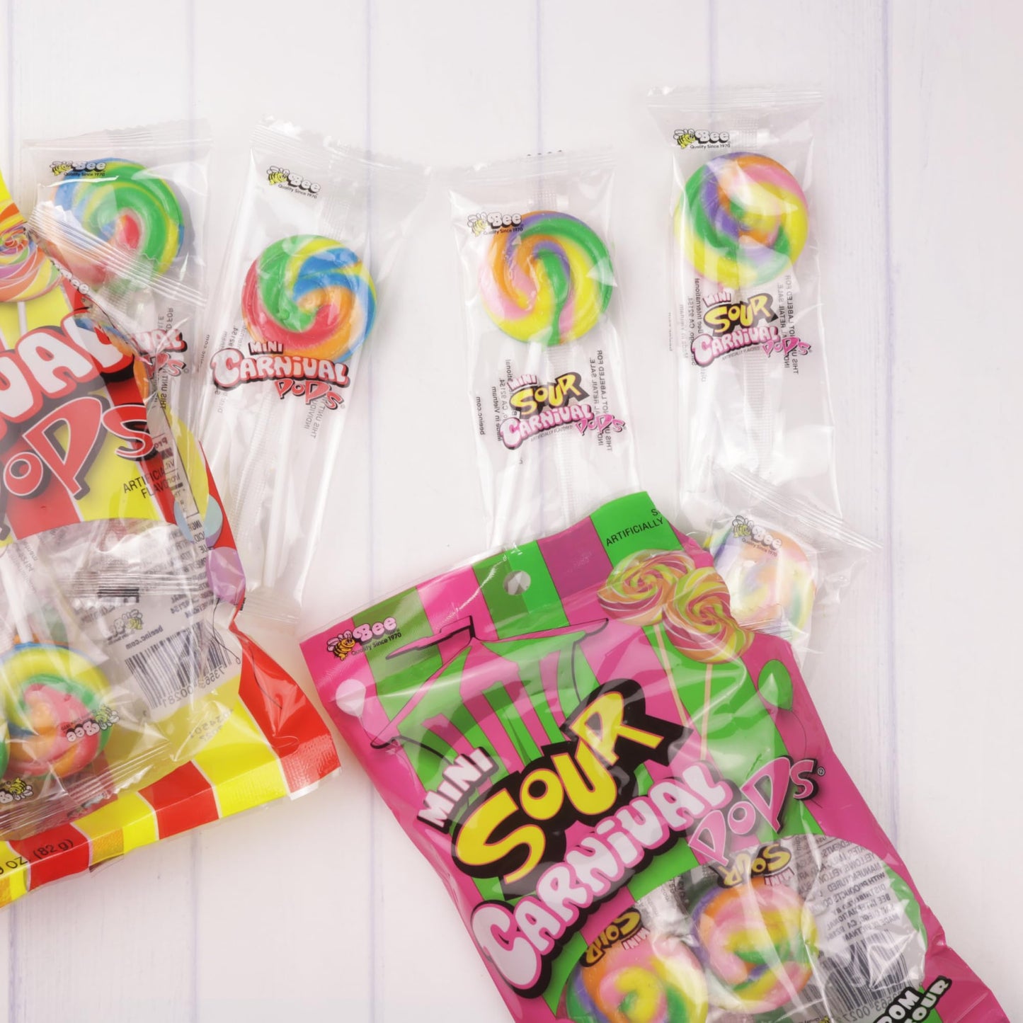 Mini Sweet & Sour Swirl Lollipops, Sucker Mix, Individually Wrapped Candy, Party Favors, 14 Count