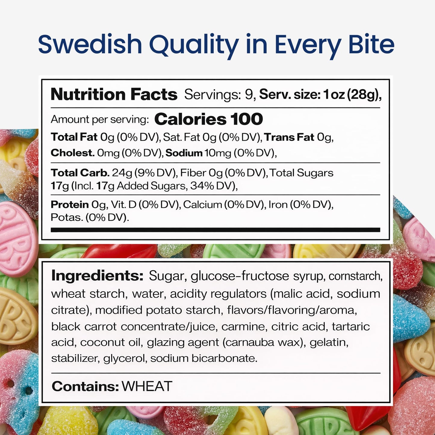 Sour Swedish Candy Chef Mix - Bubs Sour Candy - Chewy and Foamy - Hand Packed in Sweden .5LB