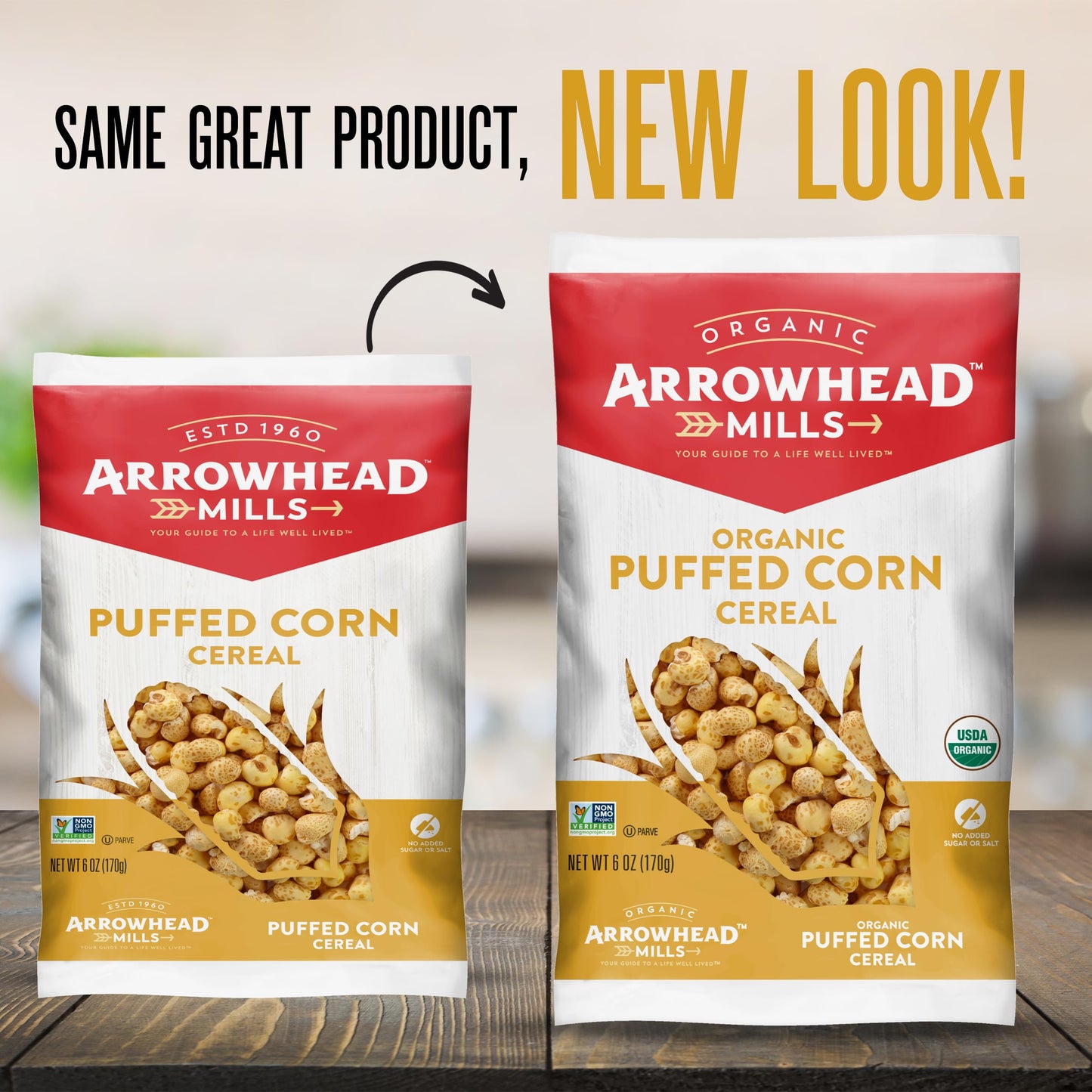 Arrowhead Mills Organic Puffed Corn Cereal, 6 oz