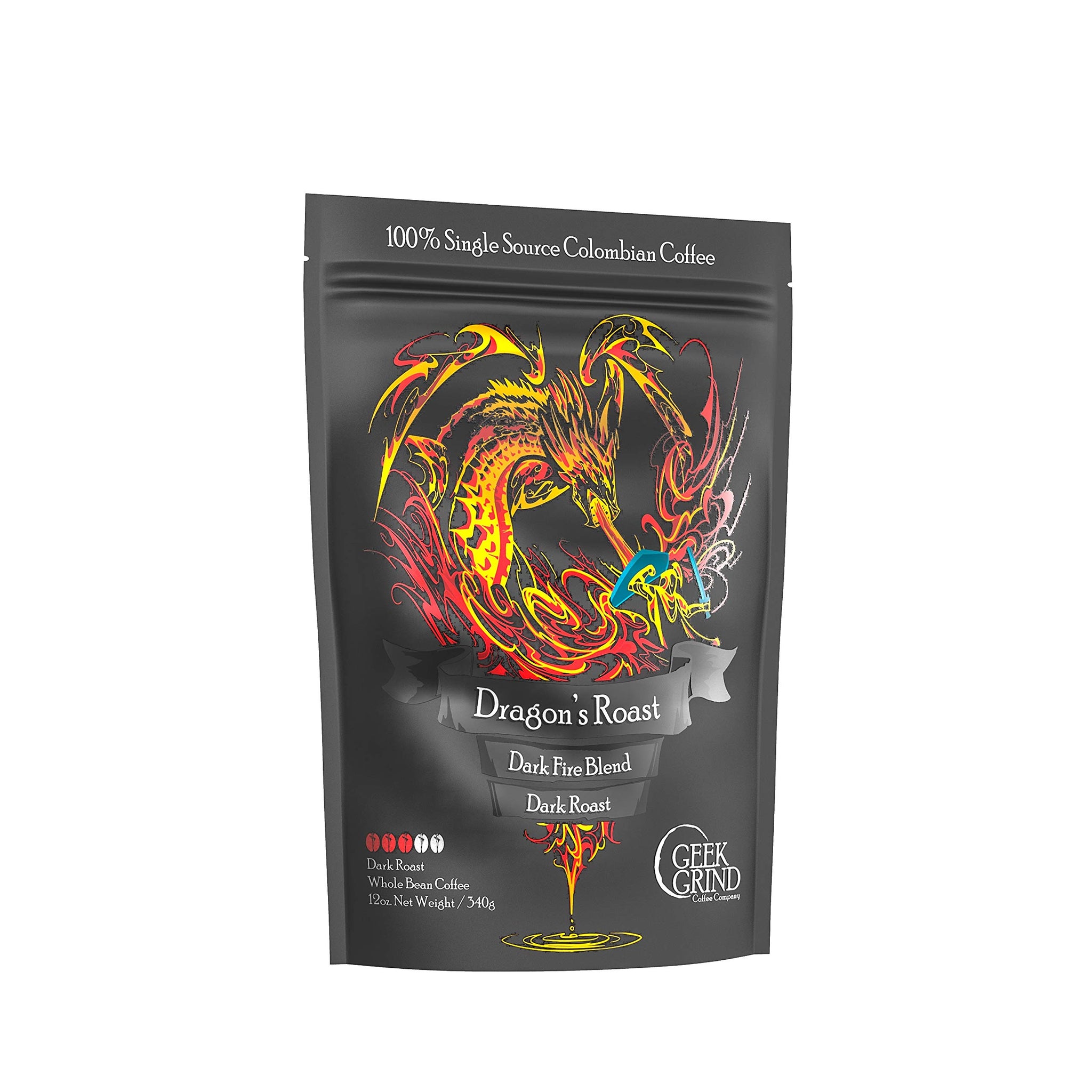 Geek Grind Dragon's Roast Whole Bean Coffee - 12oz Bag