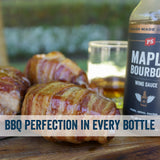 PS Seasoning Maple Bourbon Chicken Wing Sauce - Smoky and Tangy All-Purpose Wing Sauce for Dipping, Tossing, Glazing, Marinating - Great for Chicken