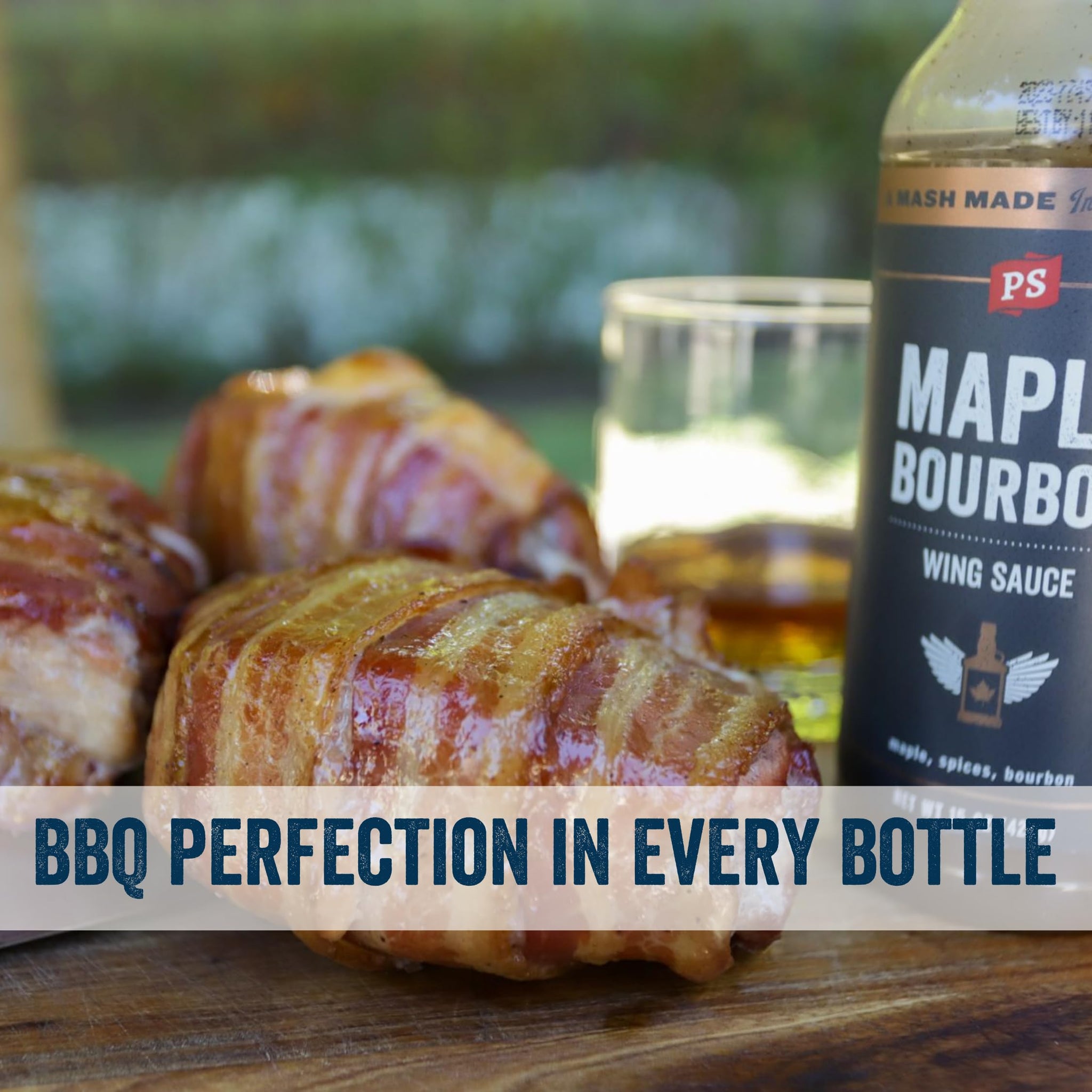 PS Seasoning Maple Bourbon Chicken Wing Sauce - Smoky and Tangy All-Purpose Wing Sauce for Dipping, Tossing, Glazing, Marinating - Great for Chicken
