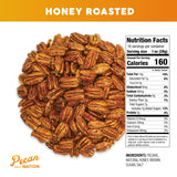 Pecan Nation Honey Roasted Georgia Pecans, 16 oz., Natural, No Preservatives, Anti-oxidant Rich, Non-GMO, Irresistible Healthy Snacking Pecans