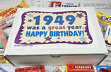 RETRO CANDY YUM ~ 1949 77th Birthday Gift Box of Nostalgic Candy Assortment from Childhood for 77 Year Old Men and Women Born 1949 Jr