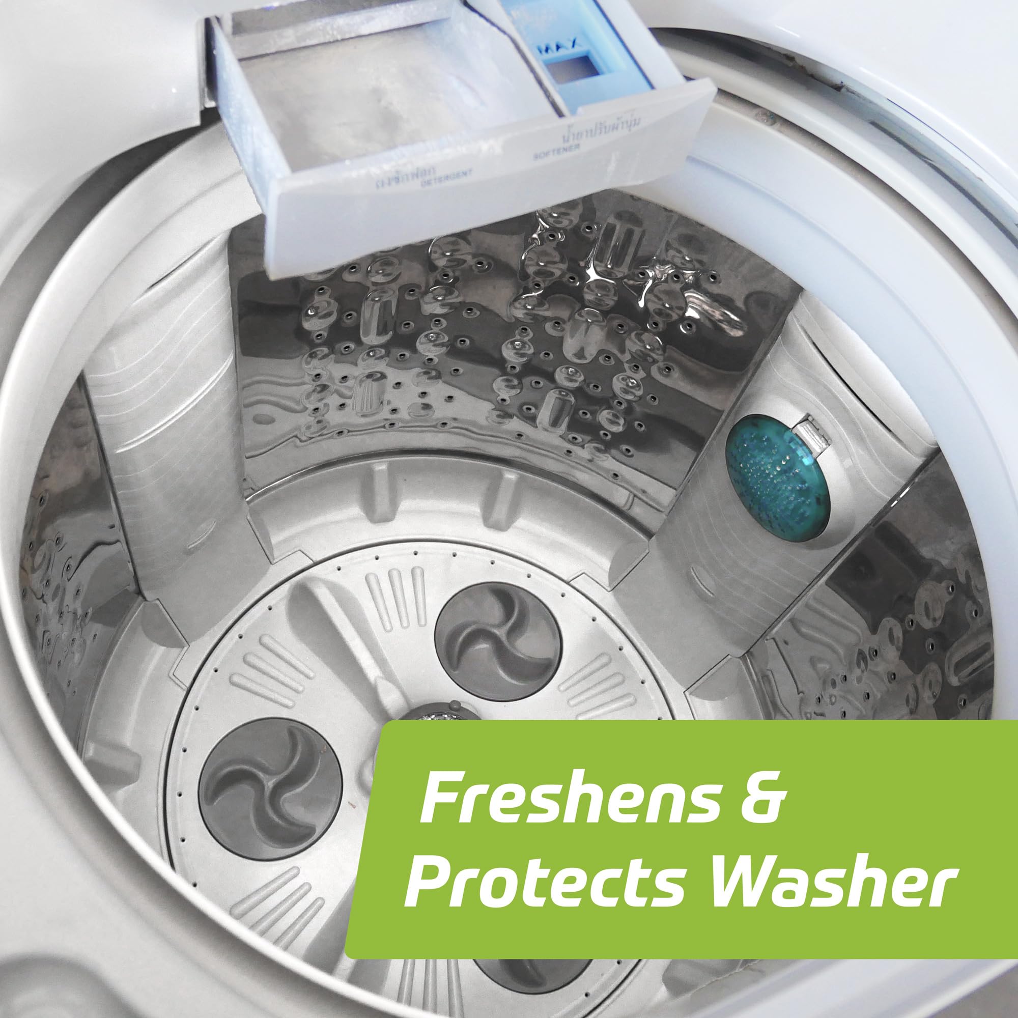 Velocity Washing Machine Cleaner - 4 Uses Per Bottle. Removes Hardwater Stains & Odor-Causing Buildup Inside Drum, Washer Cleaner for All Front & Top