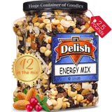 Energy Mix Fruit and Nut Trail Mix by Its Delish - 2.5 lbs (40 Oz) Jumbo Reusable Container Jar - Energy Boost with Proteins, Fibers, and Vitamins