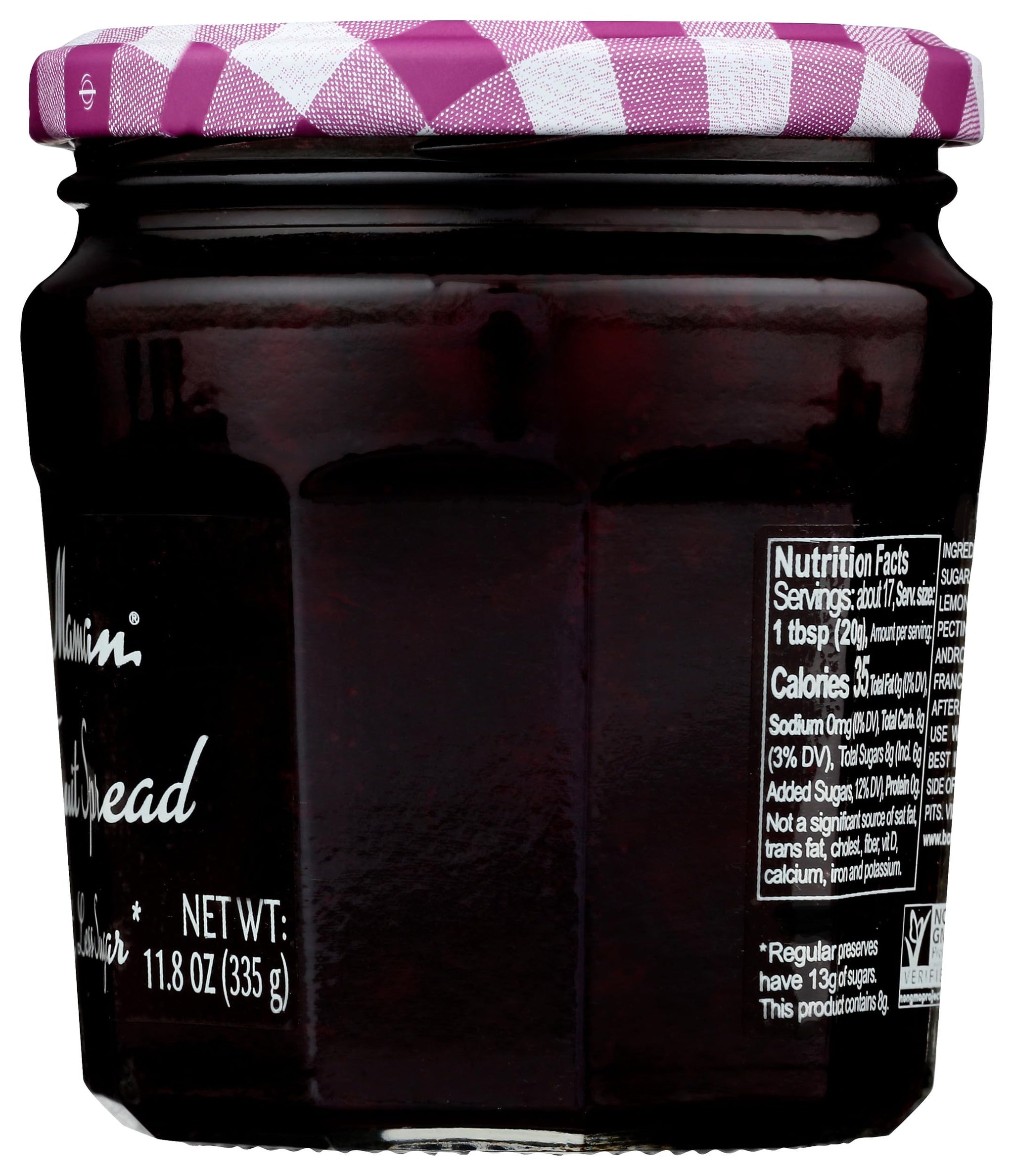 Bonne Maman, Fruit Spread Cherry More Fruit Less Sugar, 11.8 Ounce