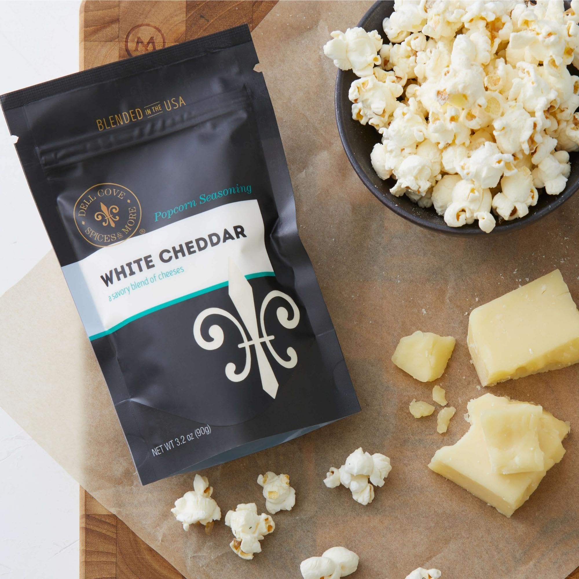 White Cheddar Popcorn Seasoning | Real Gourmet Cheesy Low Sodium Popcorn Seasoning | Dell Cove Spices - One Pound Bundle of Five