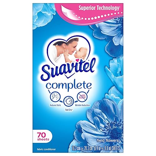 Suavitel Complete Fabric Softener Dryer Sheets, Field Flowers - 70 count