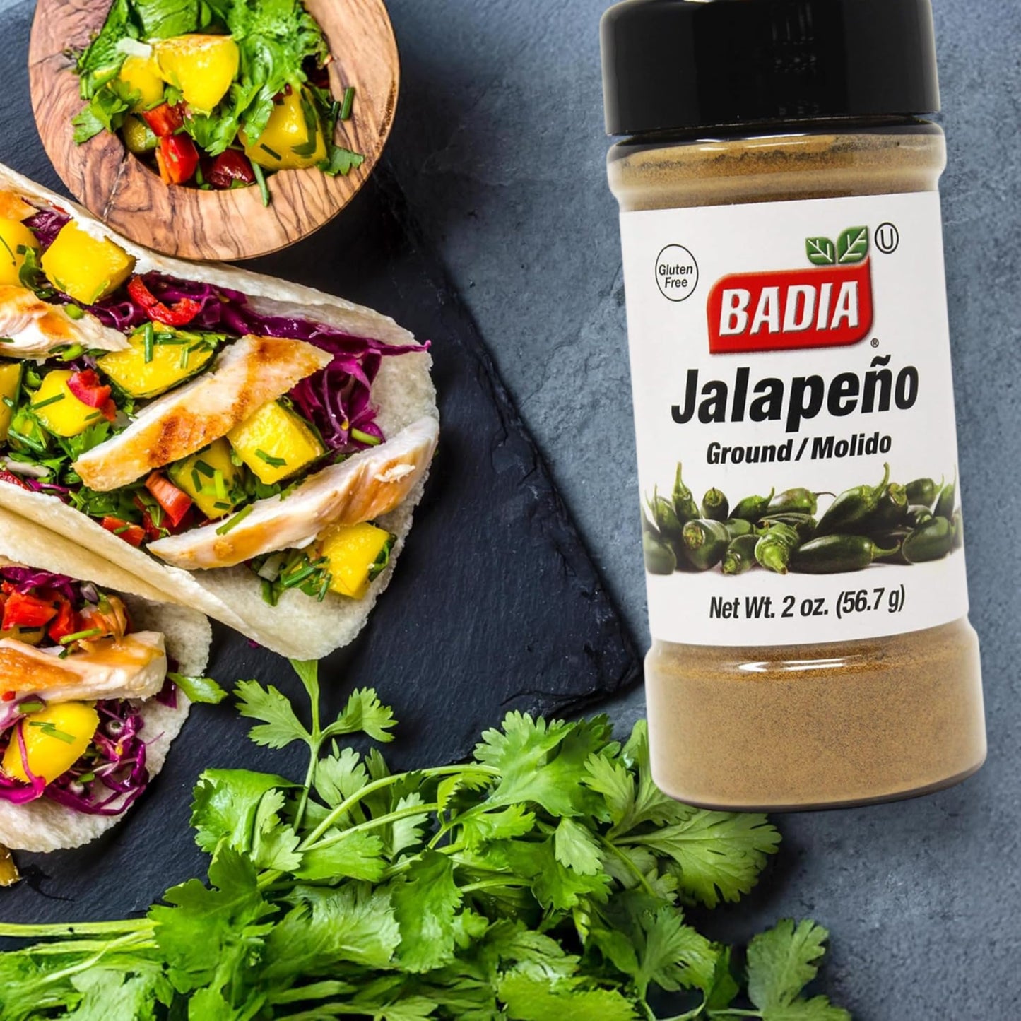 Badia Ground Jalapeno, 2 oz - Green Chili Powder Jalapeño Spice - Zesty Flavor, Medium Heat for Tacos, Meats, Salsa & Chili