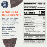 MASA Chips Blue Corn Tortilla Chips Cooked in Beef Tallow - Seed Oil Free Snack, 2pk×5 oz each- Handmade with Only Naturally Grown Blue Corn & Sea