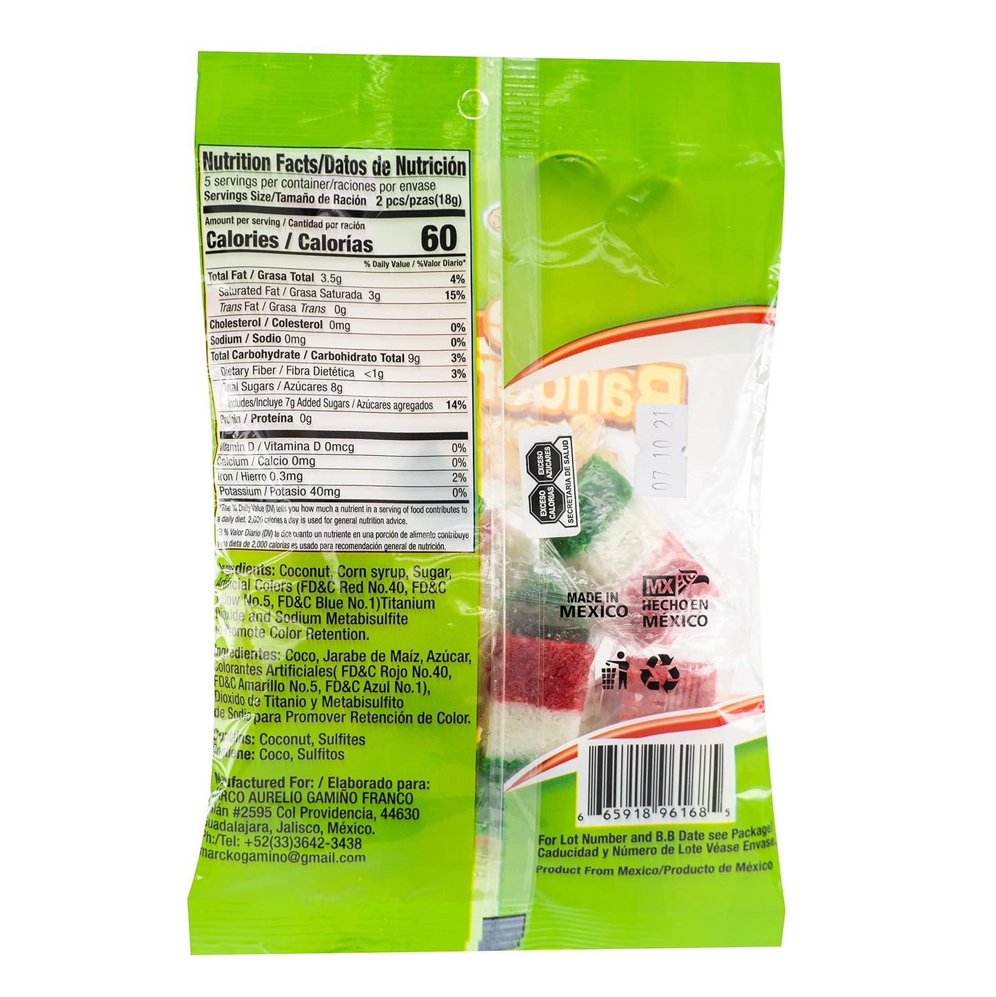 MDM LITTLE FLAGS BANDERITAS COCONUT CANDY 10PC PEG BAG 3.17OZ