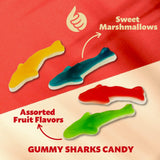Gummy Sharks Candy | 2-Pound Bag | Assorted Flavors - Cherry, Lime, Blue Raspberry, Lemon