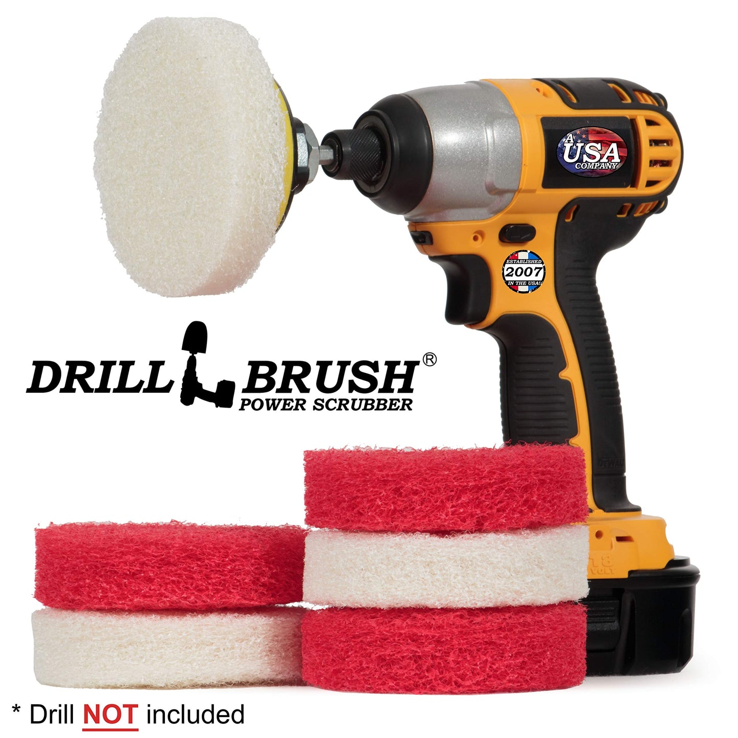 Bathroom - Cleaning Supplies - Drill Brush Power Scrubber Pads - Shower Cleaner - Bathtub - Bath Mat - Bathroom Sink - Tile Cleaner - Baseboard