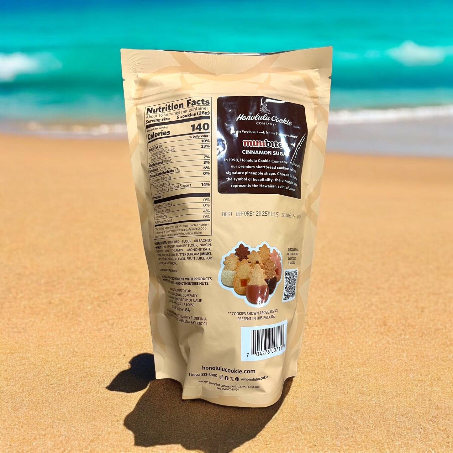 HC Mini Bites - Cinnamon Sugar Premium Shortbread Cookies, 16 oz Resealable Bag - Made in Hawaii, Perfect for Gifting or Snacking (3)