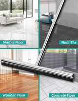 Floor Squeegee Scrubber 59inch Long Stainless Steel Handle with 15inch Wide Silicon Rubber Blade Squeegee Broom for Floor Washing and Drying Shower