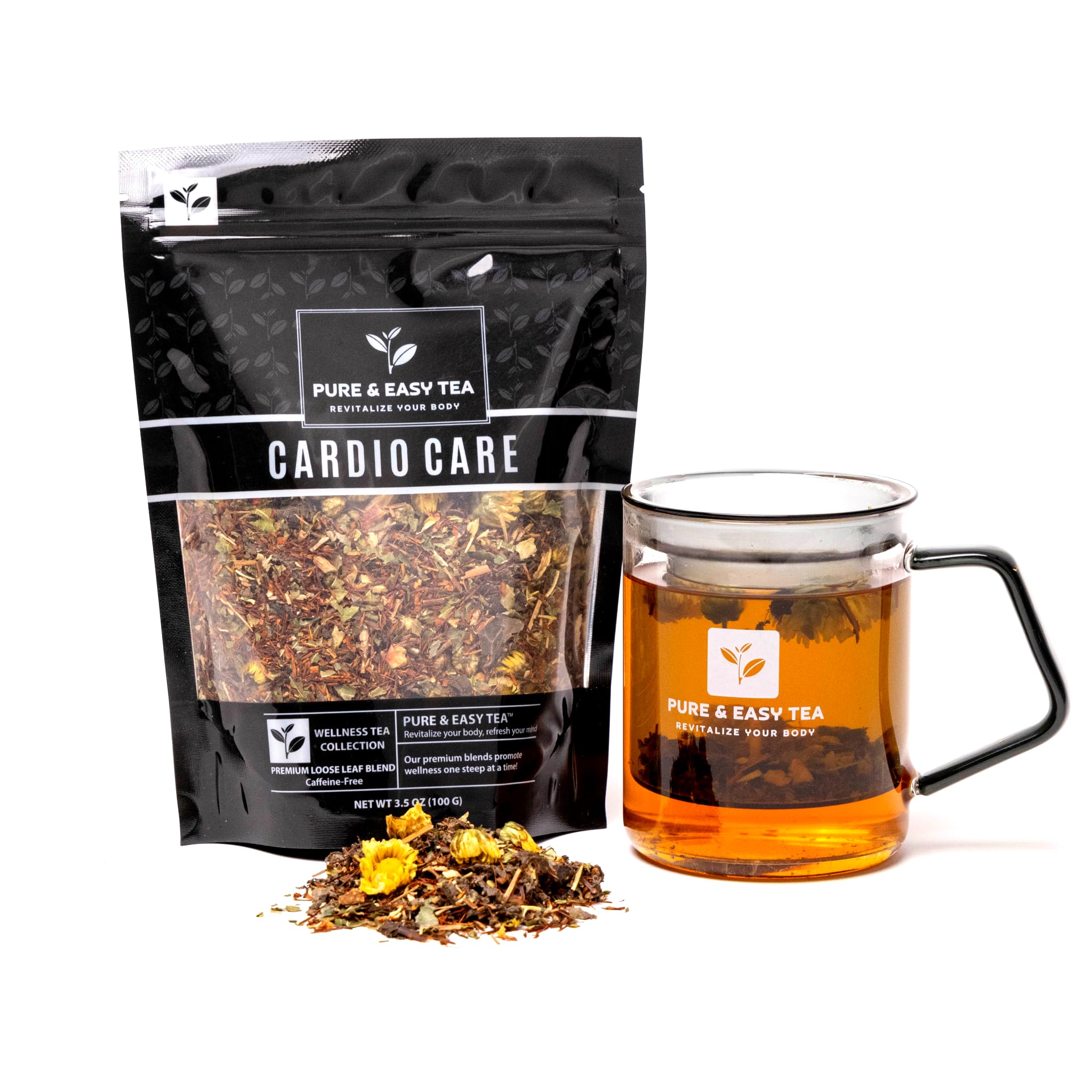 Pure And Easy Tea, Cardio Care, Herbal Heart & Circulatory Support Tea, Caffeine-Free Multi-Botanical Wellness Blend (100g)
