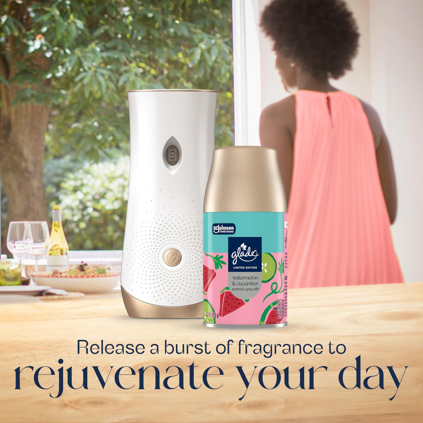 Glade Automatic Spray Refill, Watermelon & Cucumber, Scented Air Freshener for Home and Bathroom, 6.2 Oz