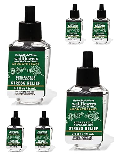 Bath & Body Works Eucalyptus Spearmint 6-Pack Wallflowers Sampler, 0.8 fl oz / 24 mL Each