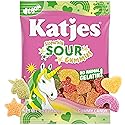 Katjes Vegan Sour Gummies, Wildly Good Sour Soft & Flavorful Gummy Candy, Colorful Whimsical Shapes, No Artificial Dyes or Flavors, Gelatin Free, Kids