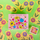 Sweet Flower Shower Surprise Gift Box by Send A Cake, Ready to Gift, No Assembly Required with Chocolate Caramel Crispy Cake - Mother's Day Special