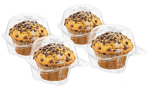 Fresh Bakery Muffins | Chocolate Chip Muffins | 4 Individually Wrapped Muffins Included | Delicious Coffee Cake | 4 oz Per Muffin | Stern’s Bakery