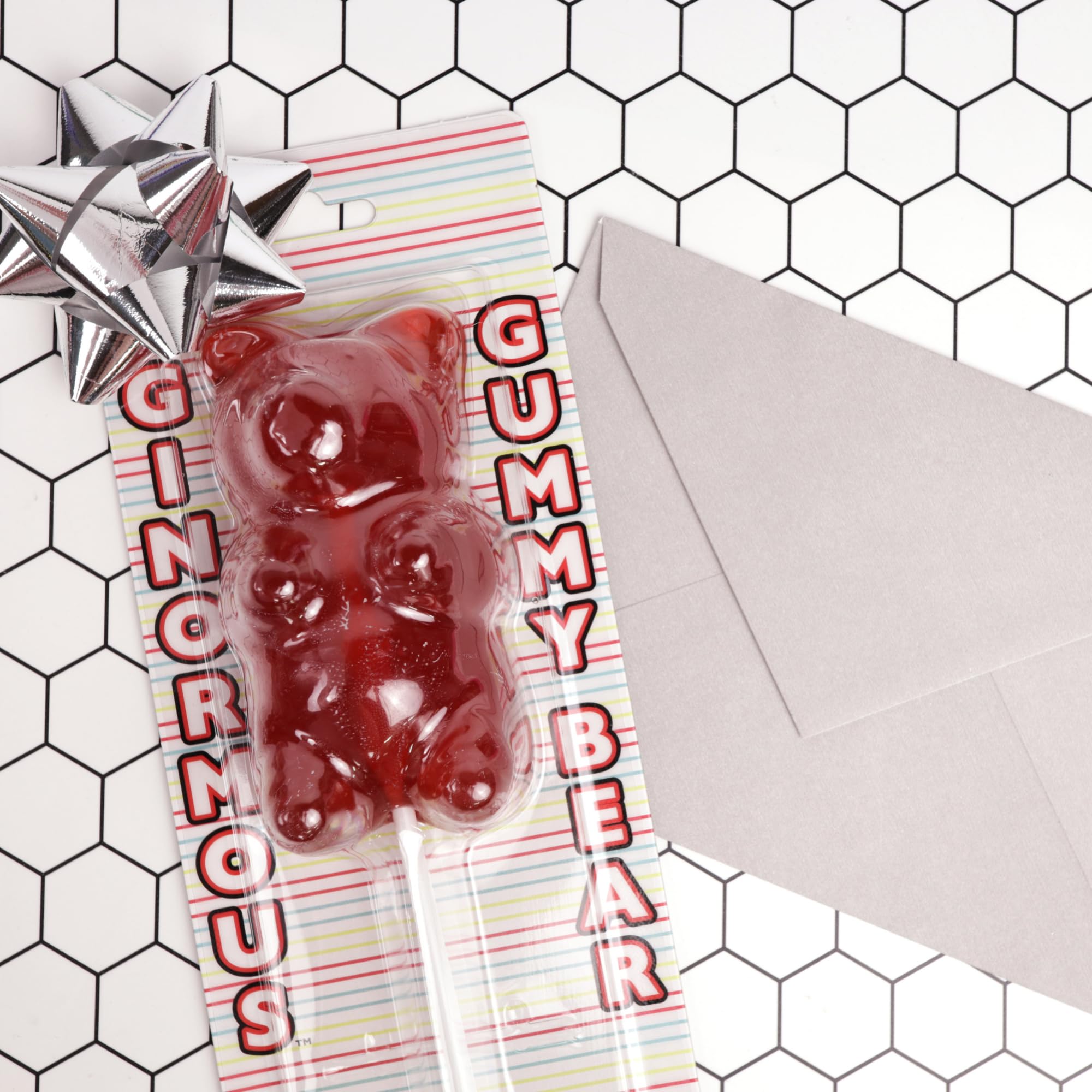Gigantic Gummy Bear Lollipop, Cherry Flavored Giant Gummi, Great Candy Gift, 8 Ounces