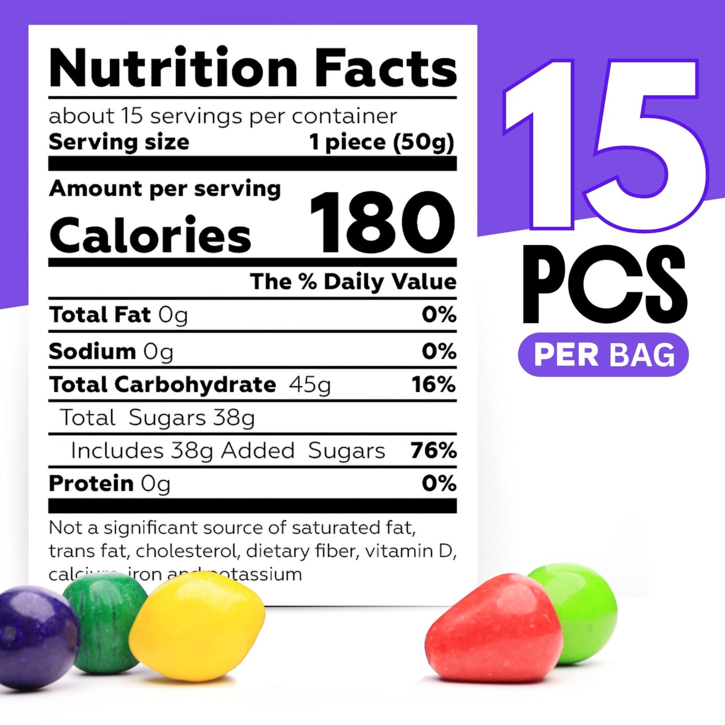 Giant Gumballs - 2 Bags of Mega Fruit Gumballs - 2 Inch Giant Chewing Bubble Gum - Big Fruity Gum 1.75 Lb per Bag