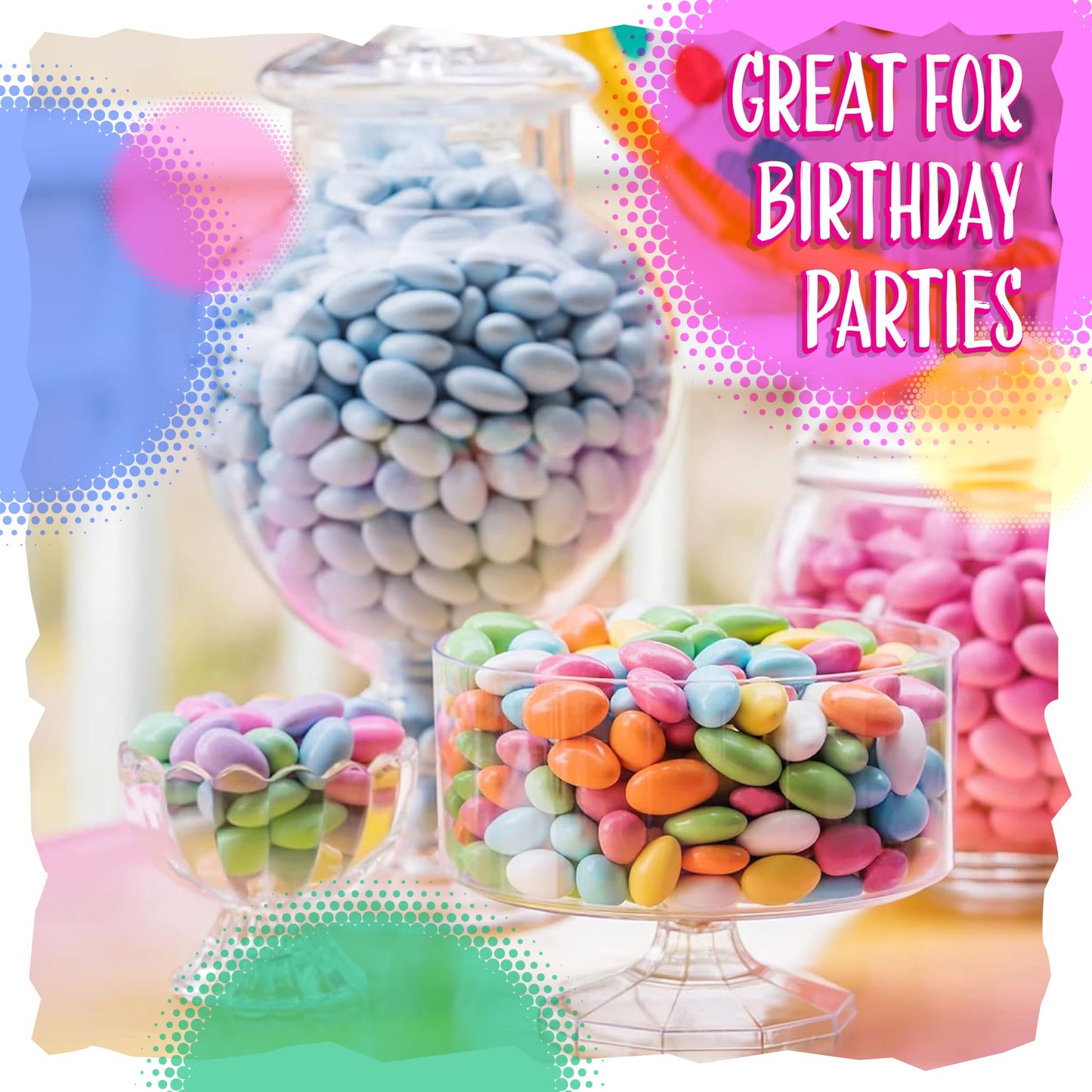 Jordan Almonds | 1-Pound Bag | Pastel Candy for Wedding Buffets, Party Favors, Bridal Showers & Elegant Candy Displays | Old Fashioned Coated Almonds